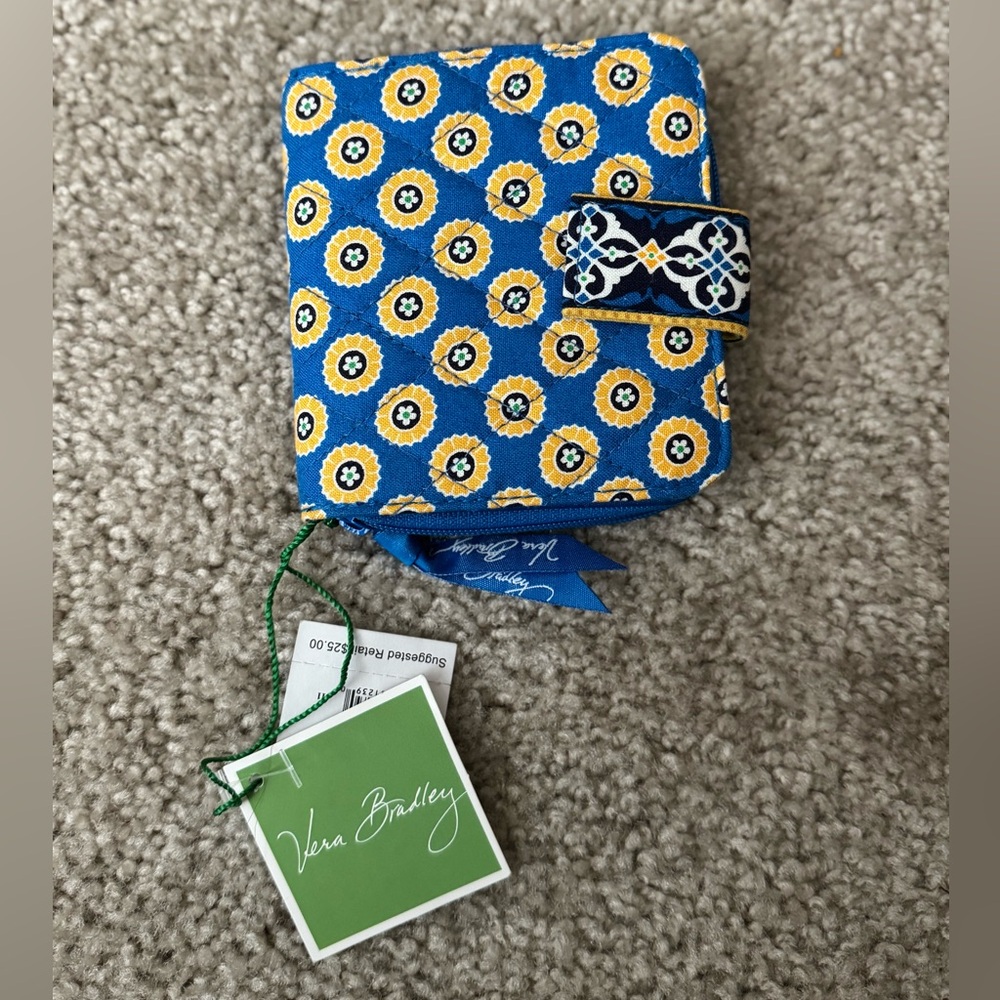 Vera Bradley Mini Zip Wallet Riviera Blue